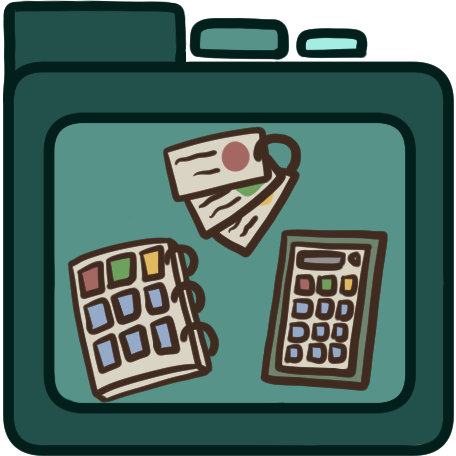 a green file folder with a set of communication cards, an aac folder, and an aac device on it.